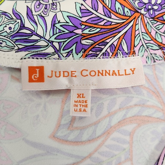 Jude Connally Libby Dress Paisley Purple Tiered Midi  XL - Picture 4 of 9